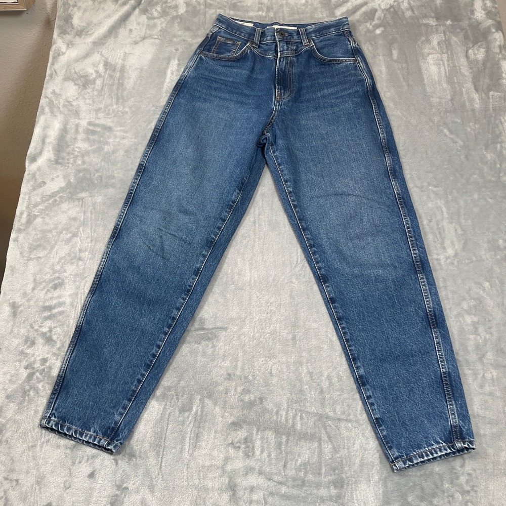 Pepe Jeans Womens Size 23 London Rachel Balloon Fit High Waist Tapered Blue